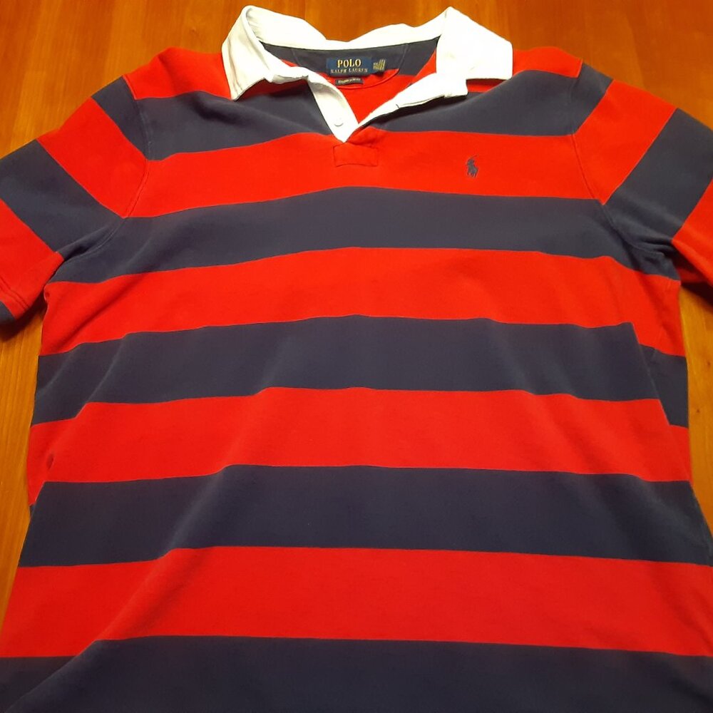 Polo Ralph Lauren Men's Short Sleeve Stripped Rugby Shirt XXL